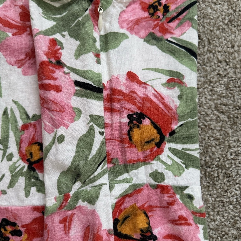 Tahari Sleeveless Floral Midi Sundress – Pink & Red Watercolor Flowers - Picture 4 of 6